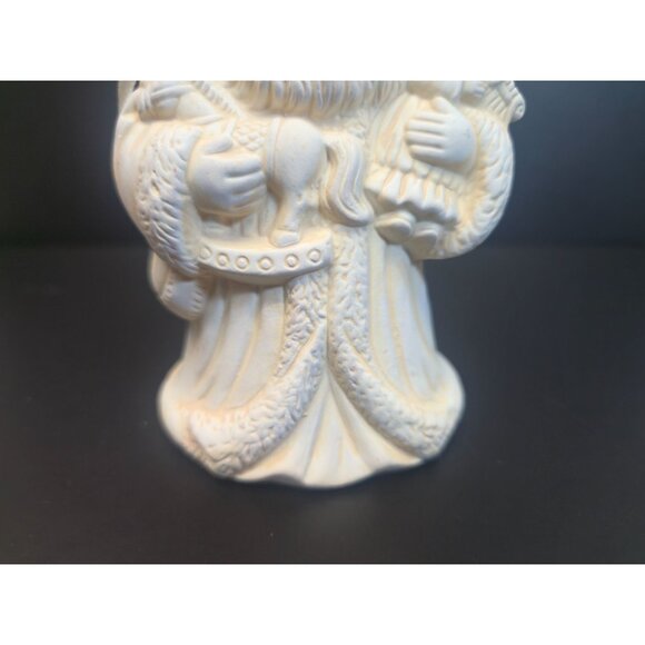 Vintage Old World Santa Bell Christmas Ornament White moving feet St Nick figure - Picture 9 of 12